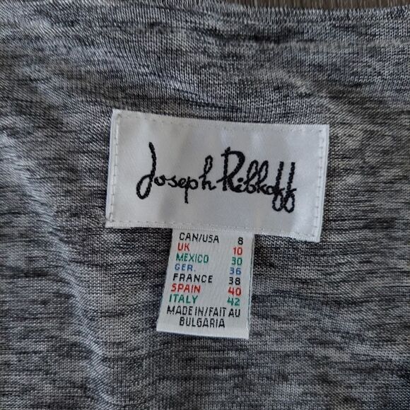 Joseph Ribkoff Layered V-Neck Tunic Top Sz 8 Silver Gray 3/4 Sleeve - Picture 8 of 10